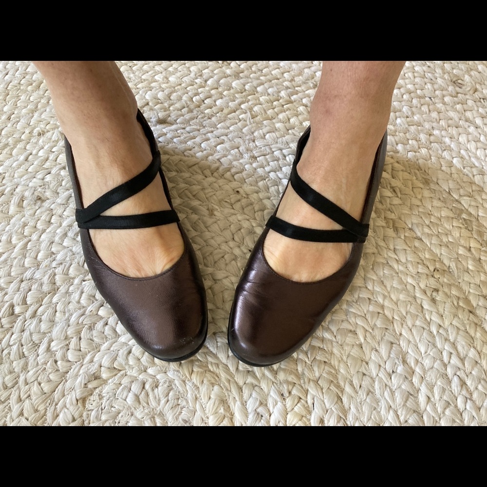 metallic ballet flats
